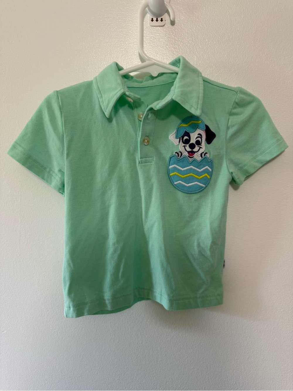 Little Sleepies Mint Green Polo with Disney Easter Egg Patch